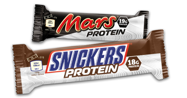 snickers och mars protein bar