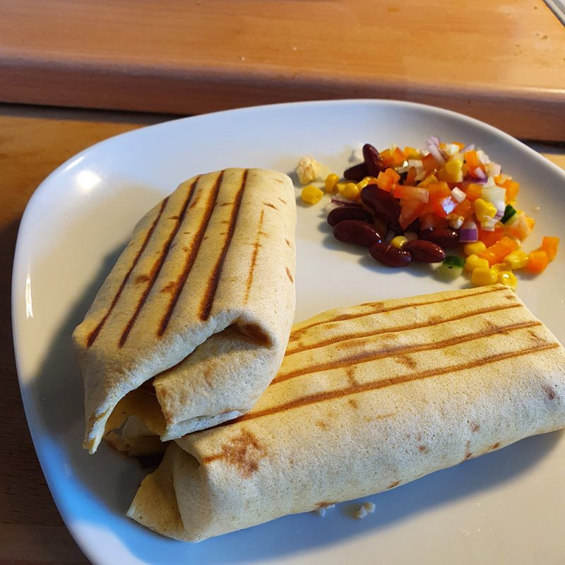 nyttig burrito med kycklingbacon